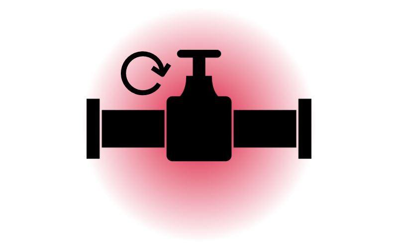 Gashahn wird zugedreht