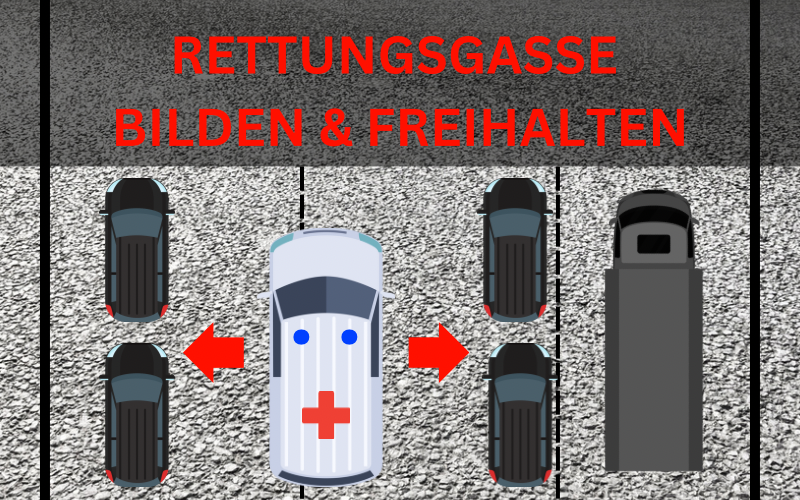 Rettungsgasse bilden und freihalten