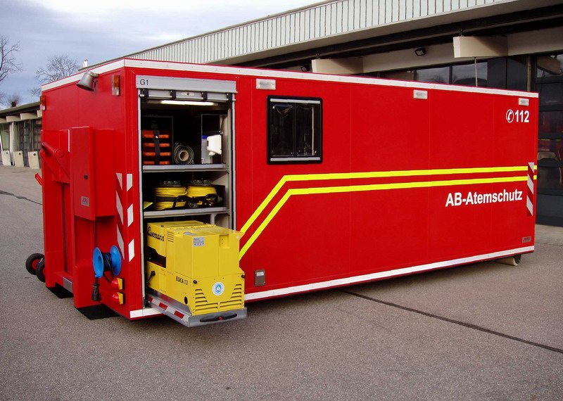 Abrollbehälter Atem- und Strahlenschutz