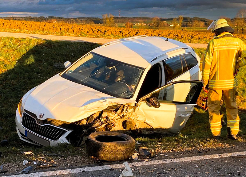 Verunfallter PKW