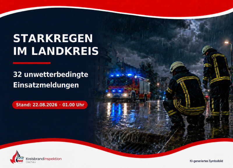 Starkregen sorgt für Feuerwehreinsätze im Landkreis Dachau